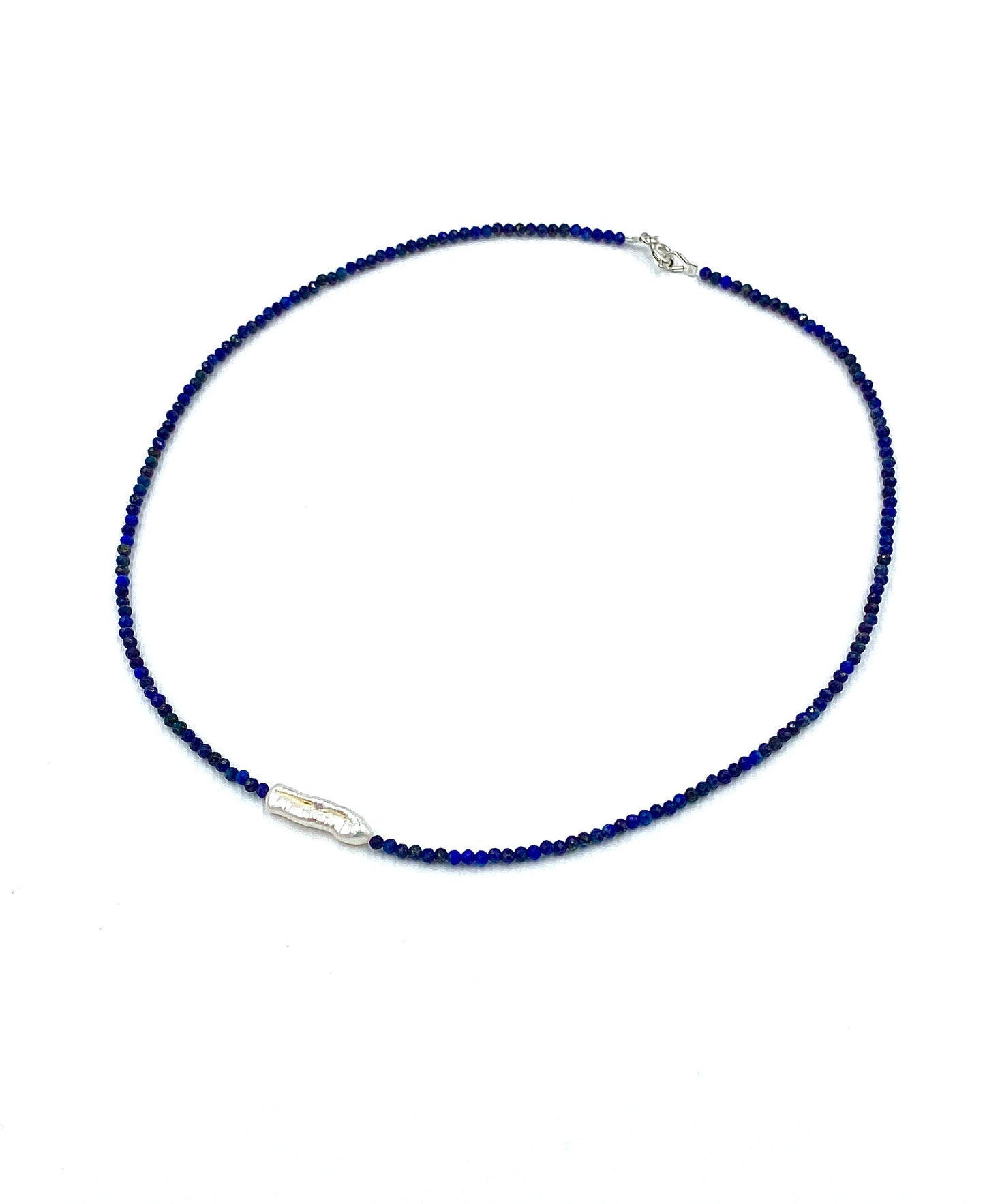 Colier dama Perla baroc, Lapis Lazuli si argint