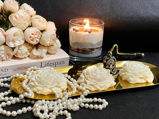 Set 3 lumânări decorative parfumate WHITE ROSE Vanilla oud